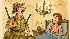 Ανέκδοτο: Γυρίζει από σαφάρι και βλέπει πολυέλαιο