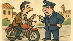 Ανέκδοτο: Με χίλια, τον σταματά τροχονόμος