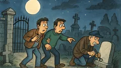 Ανέκδοτο: Δύο φίλοι πάνε μεσάνυχτα στο νεκροταφείο