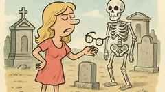 Ανέκδοτο: Τι ψάχνει μια ξανθιά σε νεκροταφείο;