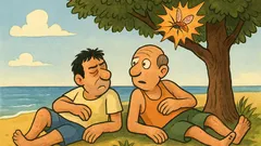 Ανέκδοτο: Δυο φίλοι σε παραλία, έκρηξη…