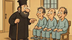 Ανέκδοτο: Ο Χριστόδουλος πάει σε τρελοκομείο...