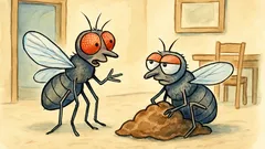 Ανέκδοτο: Δύο μύγες συζητούν για καθαρό σπίτι