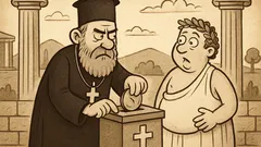 Ανέκδοτο: Μπαίνει ένας παπάς με αρχές σε καφενείο