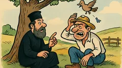 Ανέκδοτο: Παπάς και χωριάτης κάτω από δέντρο