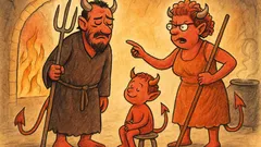 Ανέκδοτο: Ο διάβολος γυρίζει σπίτι κουρασμένος