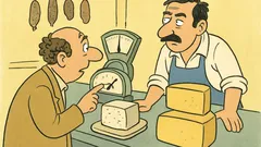 Ανέκδοτο: Πελάτης ζητά ενάμισι κιλό φέτα