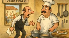 Ανέκδοτο: Σε ταβερνάκι μπαίνει ο σερβιτόρος…