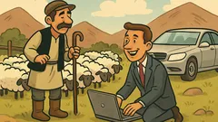 Ανέκδοτο: Σταματάει Mercedes σε ορεινό χωριό…