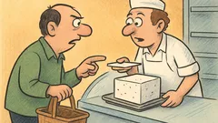 Ανέκδοτο: Στο σούπερ μάρκετ, μισό κιλό φέτα