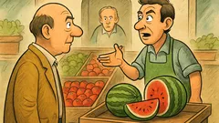 Ανέκδοτο: Ζητά μισό καρπούζι στο μανάβικο…