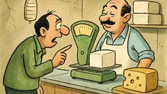 Ανέκδοτο: Βάλε μου ενάμισι κιλό φέτα