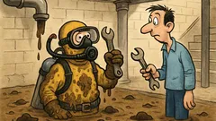 Ανέκδοτο: Ένας υδραυλικός βουτάει στο υπόγειο…