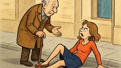 Ανέκδοτο: Χάσατε τίποτα; στο πεζοδρόμιο…