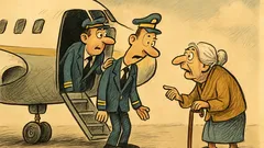 Ανέκδοτο: Μετά από ταραχώδη προσγείωση, η γιαγιά…