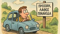 Ανέκδοτο: Ένας οδηγός σταματά σε παράξενη ταμπέλα
