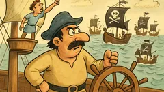 Ανέκδοτο: Σ’ ένα πλοίο, «Πειρατές μπροστά!»