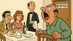 Ανέκδοτο: Μια παρέα στο εστιατόριο ψάχνει τουαλέτα
