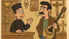 Ανέκδοτο: Πάει ρεμπέτης σε μαγαζί εκκλησιαστικών