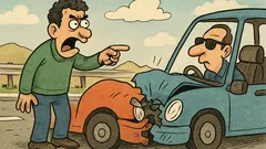 Ανέκδοτο: Στην εθνική οδό, φοβερό τρακάρισμα