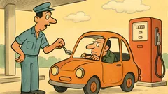 Ανέκδοτο: Ένα πολύ μικρό αυτοκίνητο στο βενζινάδικο