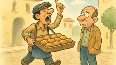 Ανέκδοτο: Ένας πλανόδιος φωνάζει «αρτίδια»…