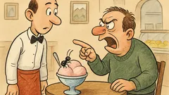 Ανέκδοτο: Γκαρσόν, βρήκα μυρμήγκι στο παγωτό!