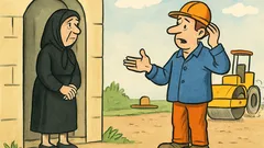 Ανέκδοτο: Ο οδοστρωτήρας πάτησε τον συνάδελφο...