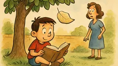 Ανέκδοτο: Ο Τοτός διαβάζει Βίβλο στον κήπο