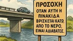 Ανέκδοτο: Σε αυτοκινητόδρομο πάνω από ποτάμι…