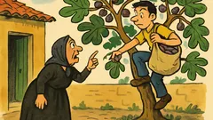 Ανέκδοτο: Βγαίνει γριούλα και βλέπει νεαρό στη συκιά