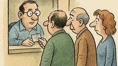 Ανέκδοτο: Στην ουρά, ο μπροστινός μου προσπαθεί