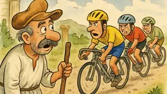 Ανέκδοτο: Ένας χωρικός βλέπει αγώνα ποδηλασίας...